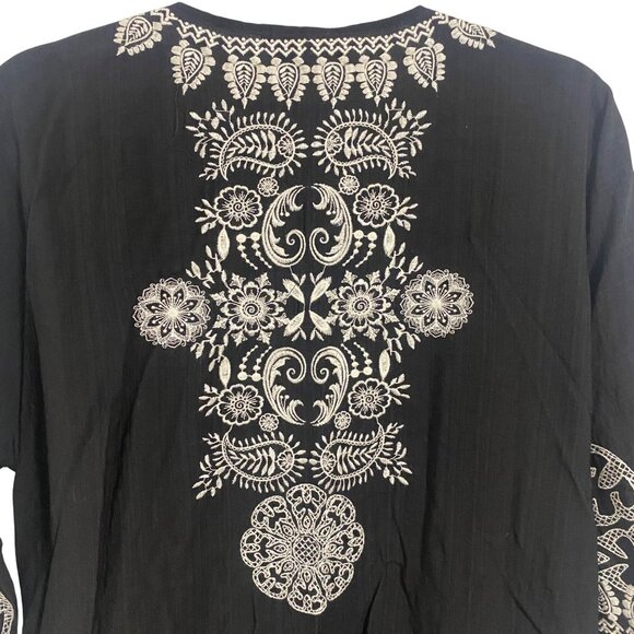 THML Maura Embroidered Black White Boho Kimono NWT Size S - Picture 8 of 10